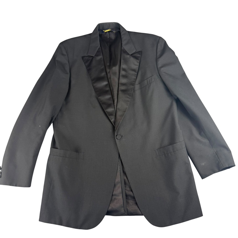 Brooks Brothers Mens Black Tuxedo Jacket Peak Lapel Single Button Size 44L